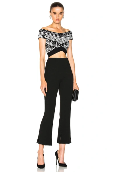 Shop Roland Mouret Goswell Viscose Crepe Trousers In Black