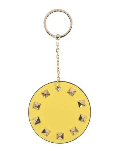 Shop Valentino Key Ring In Yellow