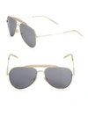 SAINT LAURENT 55mm Aviator Sunglasses with Brow Bar,0400095329815