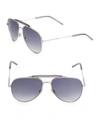 SAINT LAURENT 55mm Aviator Sunglasses with Brow Bar,0400095329813
