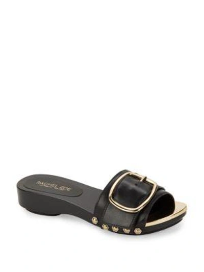 Rachel Zoe Daisi Slip-on Leather Sandals In Black