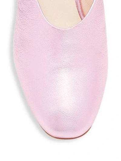 Shop Loeffler Randall Lulu Square Toe Leather Mules In Carnation Pink