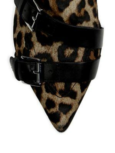 Shop Ash Blast Buckled Leopard-print Calf Hair Booties In Leopardo