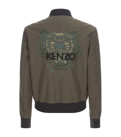 Shop Kenzo Tiger Print Bomber Jacket In Green