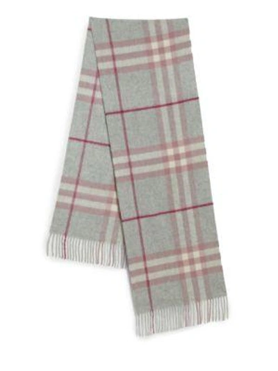 Shop Burberry Ivory Giant Check Cashmere Scarf In Camel