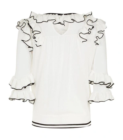 Shop Maje Ruffled Jumper In White