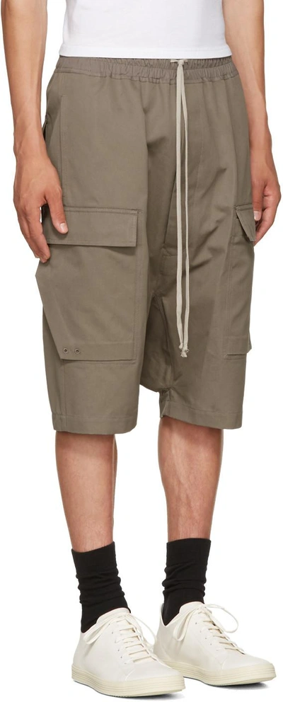 Shop Rick Owens Grey Pods Cargo Shorts