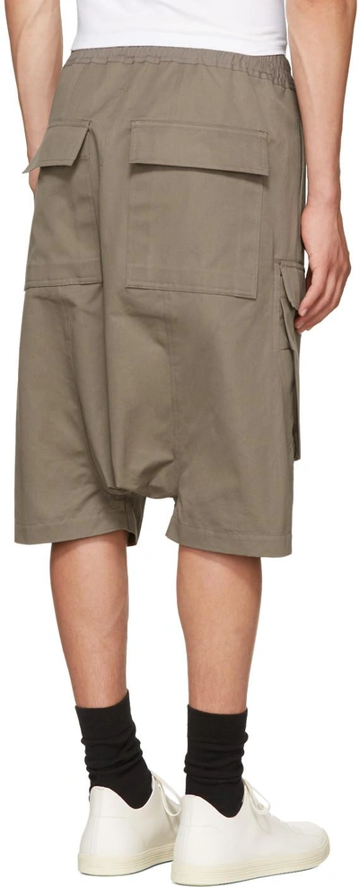 Shop Rick Owens Grey Pods Cargo Shorts