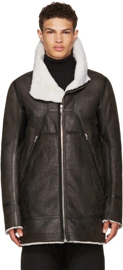 Rick Owens Black Shearling Showtek Jacket ModeSens