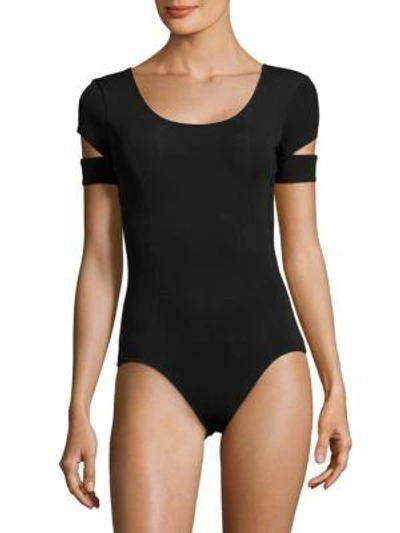 Shop Helmut Lang Open-back Bodysuit In Black