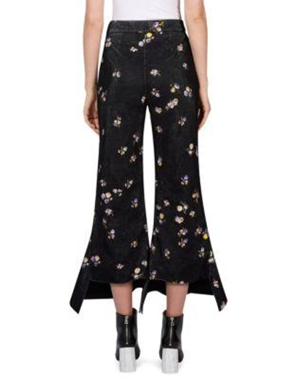 Shop Acne Studios Silk Floral Pants In Black