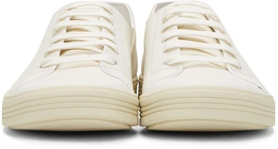 Shop Rick Owens Off-white Geothrasher Low Sneakers In 1111 Milk/milk/milk