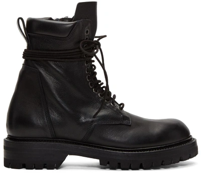 Shop Rick Owens Black Low Army Boots