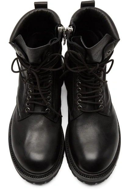 Shop Rick Owens Black Low Army Boots