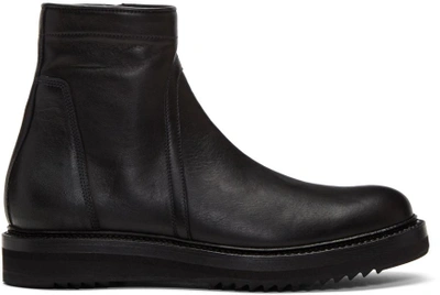 Shop Rick Owens Black Low Creeper Zip Boots