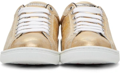 Shop Dsquared2 Gold Santa Monica Sneakers In 7043 Gold