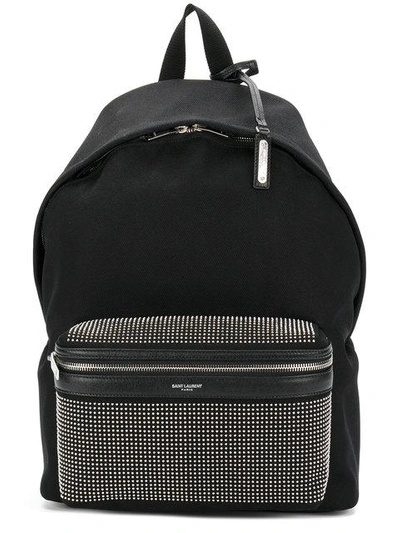 Shop Saint Laurent Studded Backpack In Black