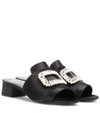 Roger Vivier Crystal-embellished Satin Mules In Black