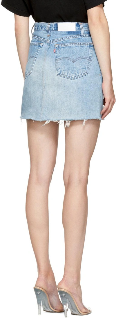 Shop Re/done Blue Levis Edition Denim High-rise Miniskirt