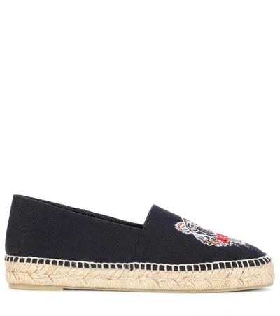 Shop Kenzo Embroidered Espadrilles In Llack