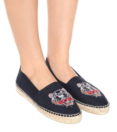 Shop Kenzo Embroidered Espadrilles In Llack