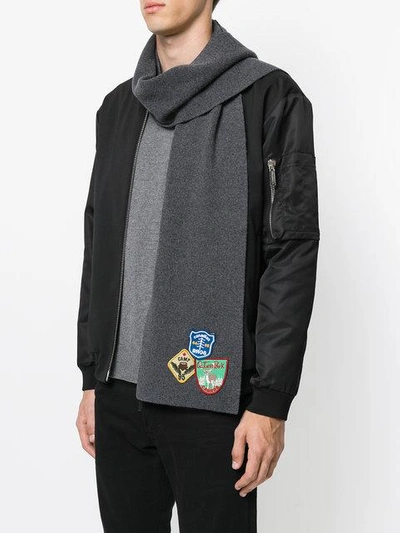 Shop Dsquared2 Patch Embroidered Scarf
