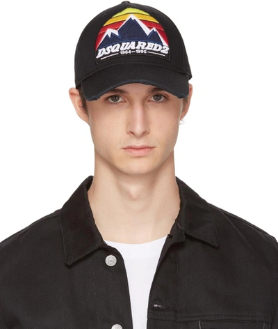 Dsquared2 Mountains Patch Canvas Baseball Hat In Black | ModeSens
