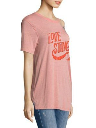 Shop Opening Ceremony Love Stings Slashed Cotton Tee In Ash Rose