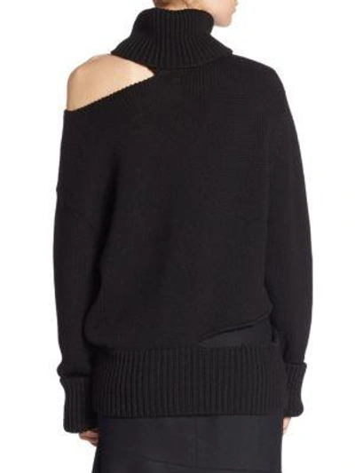 Shop Monse Wool Cutout Pullover In Black