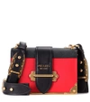Prada Cahier Leather Shoulder Bag In Red
