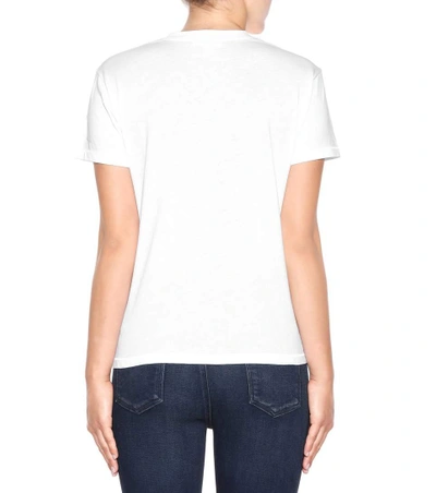 Shop Ganni Moulin Printed Cotton T-shirt In Lright White
