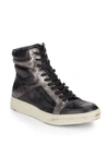 JOHN VARVATOS Paneled Leather High-Top Sneakers,0400087018073