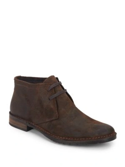 John Varvatos Star Leather Chukka Boots In Mocha