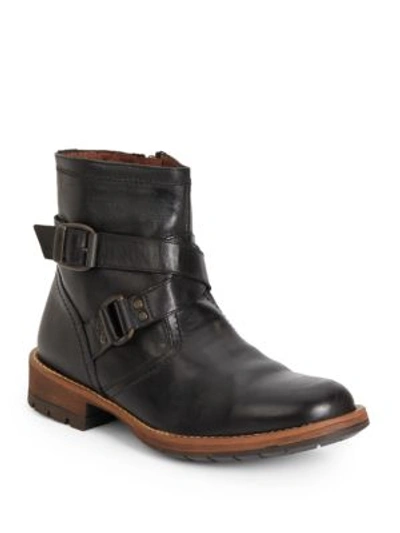 Steve Madden Napier Leather Ankle Boots In Black