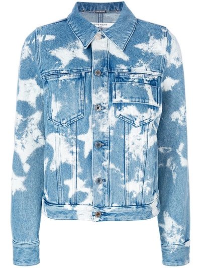 Givenchy - Bleached Star Denim Jacket  In Blue