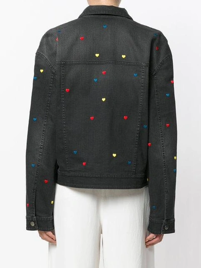 Shop Stella Mccartney Denim Heart Embroidered Jacket