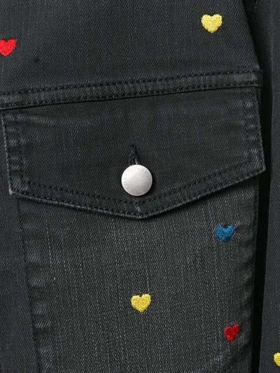 Shop Stella Mccartney Denim Heart Embroidered Jacket