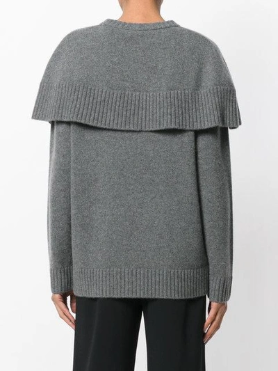Shop Chloé Cape Knitted Sweater In Grey