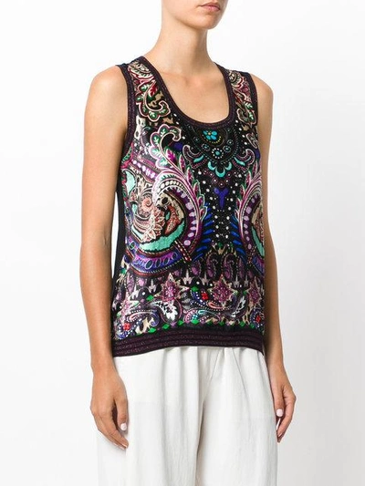 Shop Roberto Cavalli Knit Paisley Top In D0141