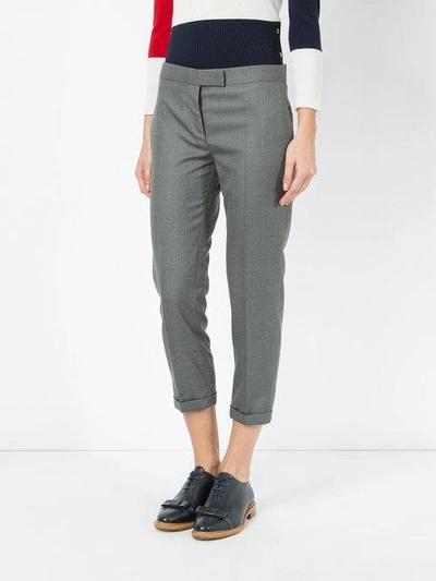 Shop Thom Browne Cropped Trousers In Grey