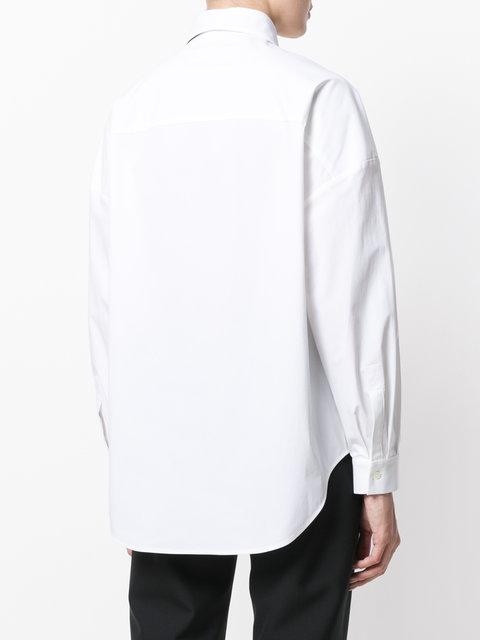 Red Valentino Tie-neck Stretch-cotton Shirt In Bianco | ModeSens