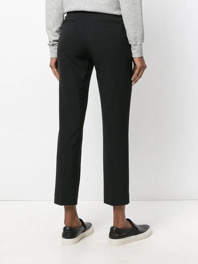 Shop Moncler Cropped Tailored Trousers In Black