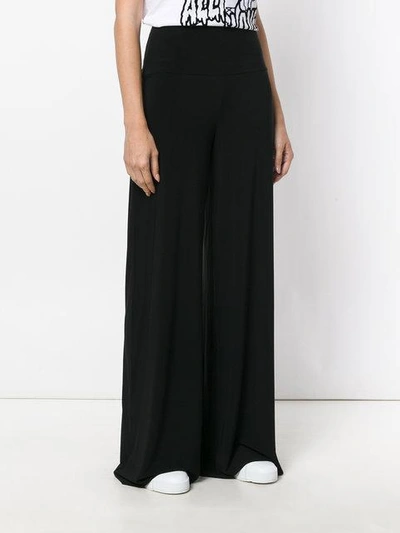 Norma Kamali Wide Leg Trousers In Black