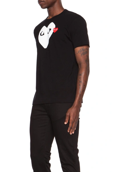 Shop Comme Des Garçons Play Red Emblem Cotton Tee