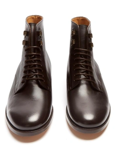 A.p.c. Frances Leather Ankle Boots In Dark Brown | ModeSens