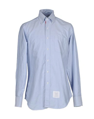 Thom Browne Solid Color Shirt In Sky Blue