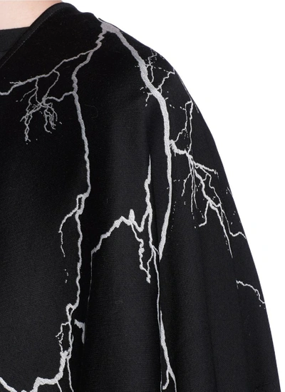 Shop Marcelo Burlon County Of Milan 'telgo' Lightning Jacquard Twill Poncho