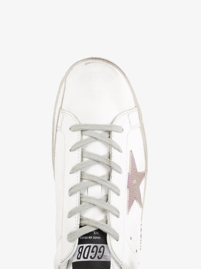 Shop Golden Goose Deluxe Brand Iridescent Superstar Leather Sneakers In White