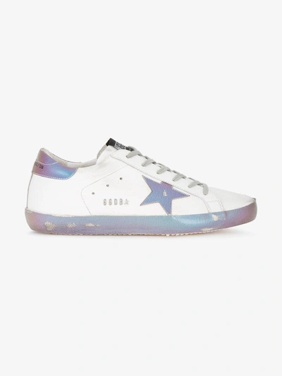 Shop Golden Goose Deluxe Brand Iridescent Superstar Leather Sneakers In White