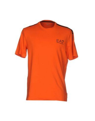 Shop Ea7 T-shirt In Orange